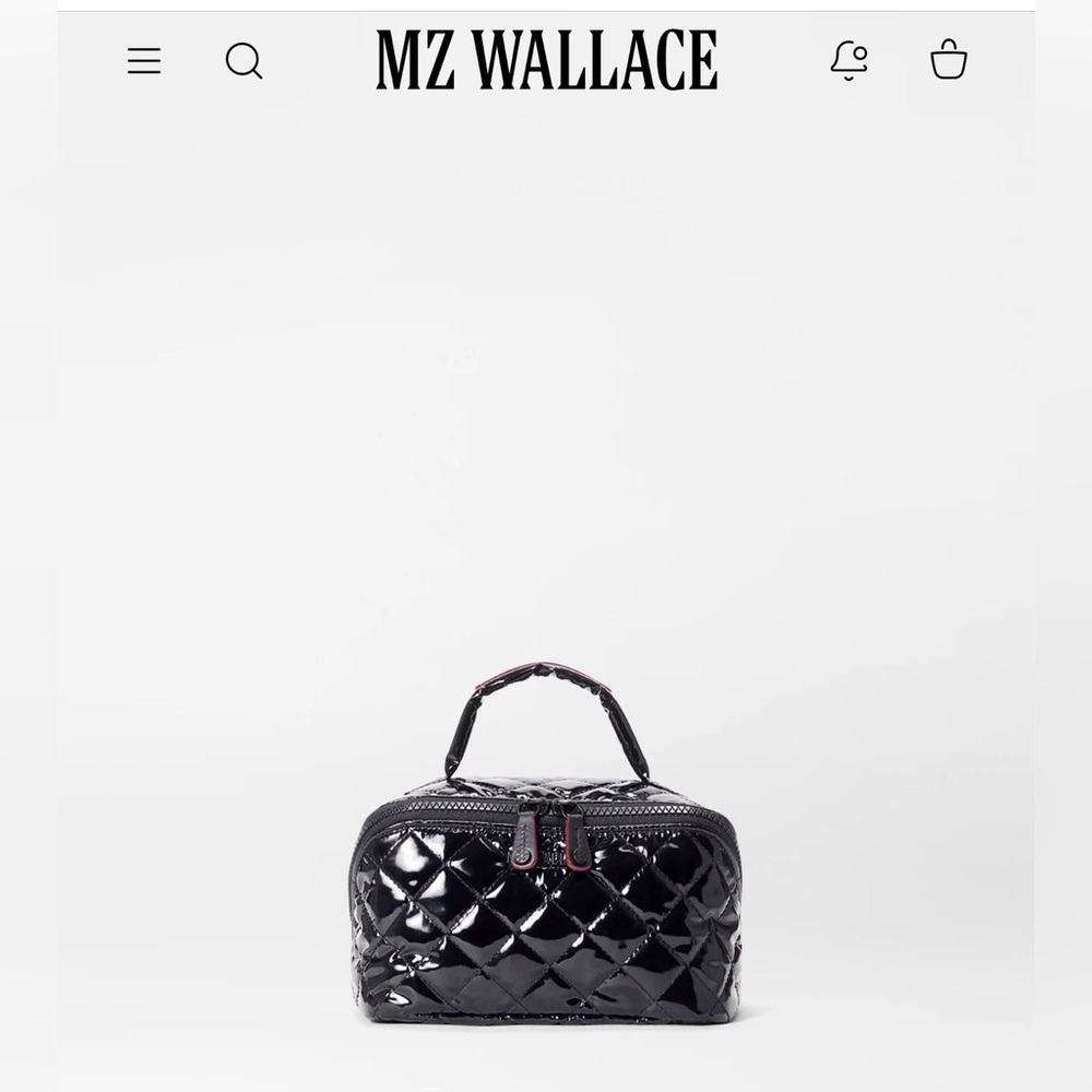 MZ Wallace Black Lacquer Accordion Jewelry/Cosmetic Bag XS (Mini) NWT